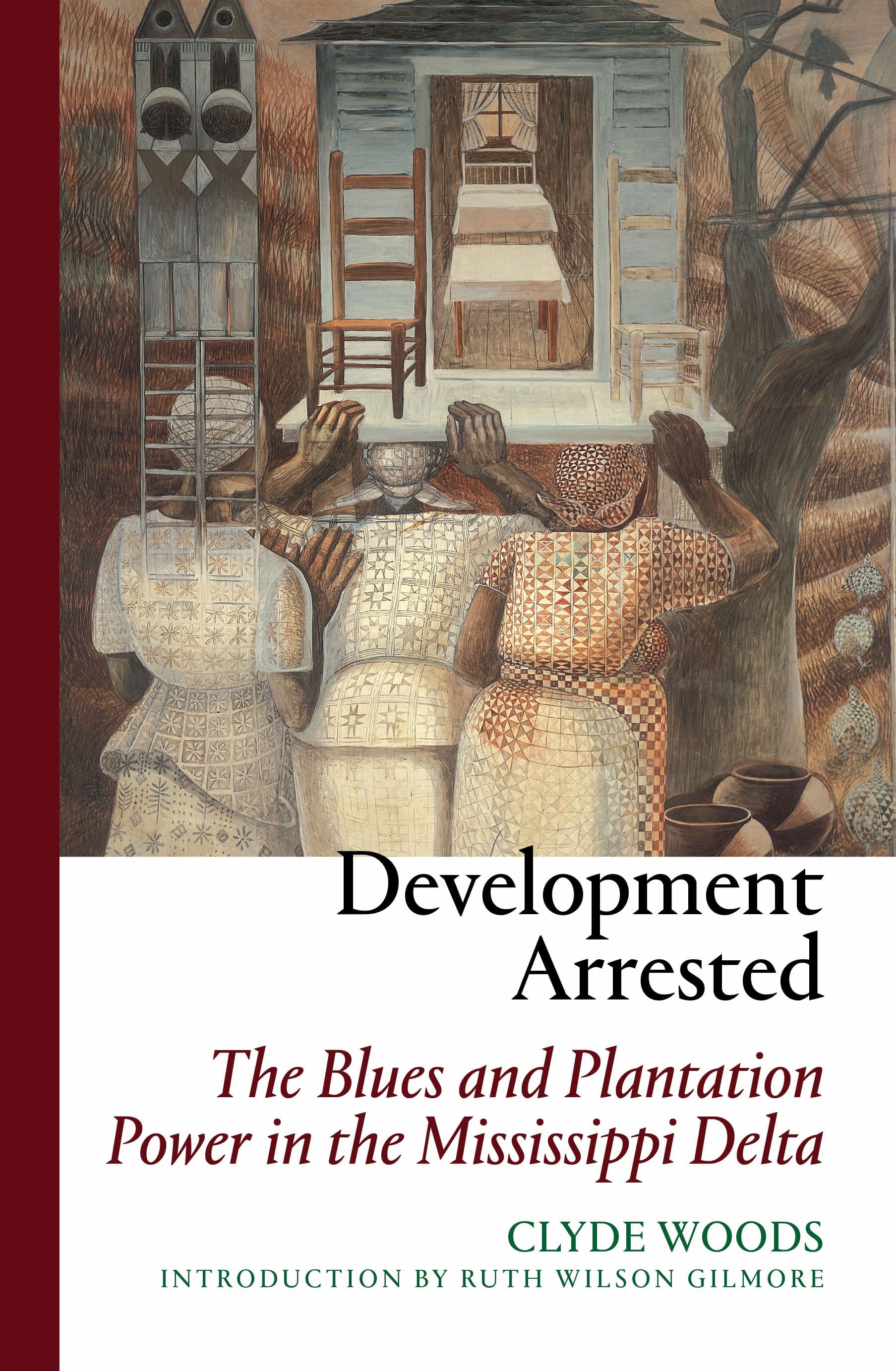 Figure 2. Development Arrested: The Blues and Plantation Power in the Mississippi Delta by Clyde Woods (1998), cover art by John Thomas Biggers (detail of “Family Unity,” 1974-1978, casein and acrylic on prepared plaster. 180 x 720 in., Student Life Center, Texas Southern University).