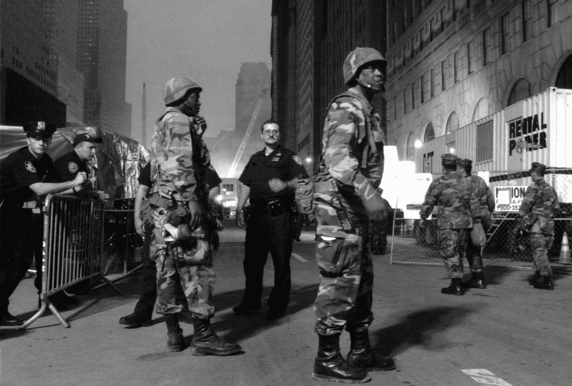 Ground Troops Near Ground Zero. AP Photo/Mark Lennihan