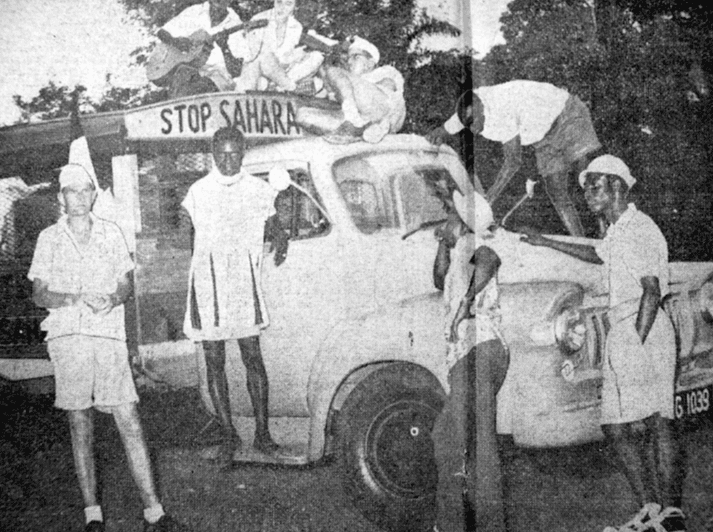 ‘‘Sahara Protest Team Stopped at Bittou,’’ 19 January 1960 © Ghana Evening News.