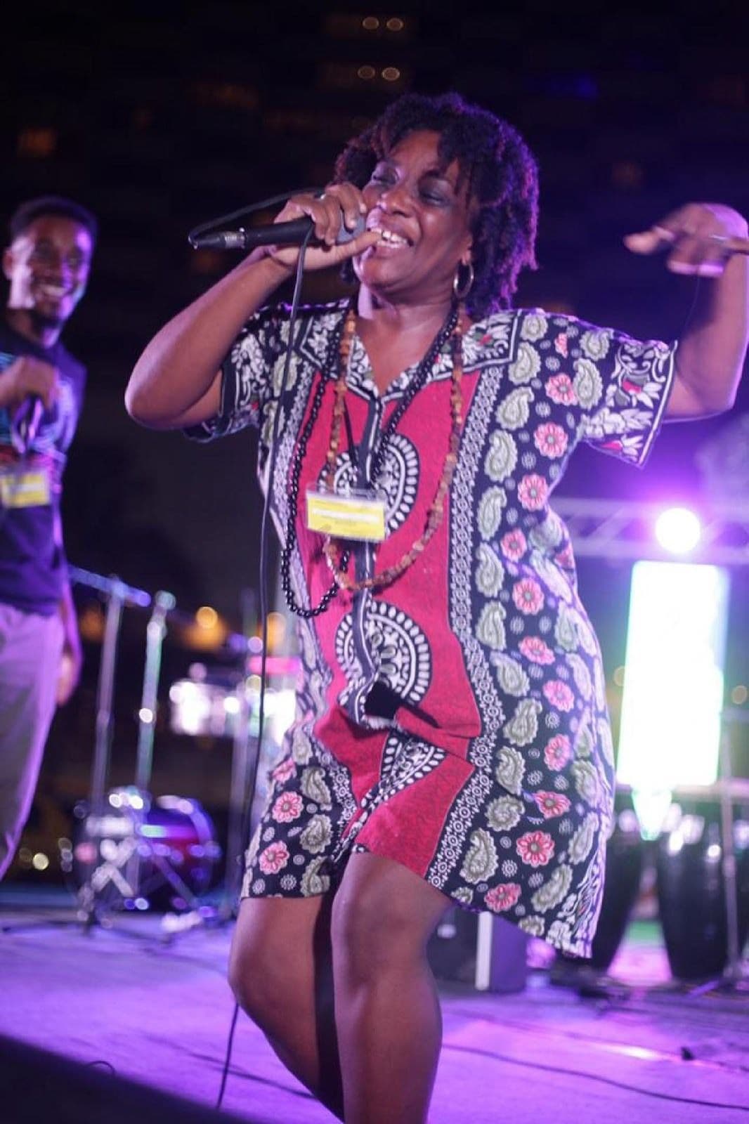 Figure 3. Magia Lopez Cabrera of the Hip Hop Duo OBSESION PERFORMING at the Rythm, Love, and Poetry festival in Havana, Cuba 2019.
