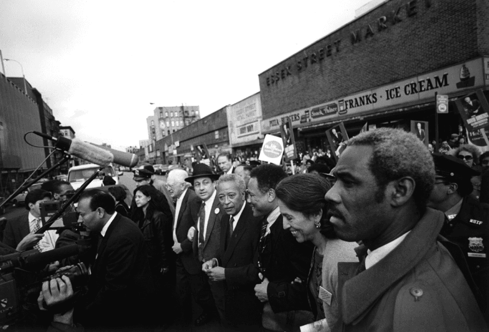 ‘‘David Dinkins Mayoral Campaign, Manhattan’’ 1989 © Allan Molho